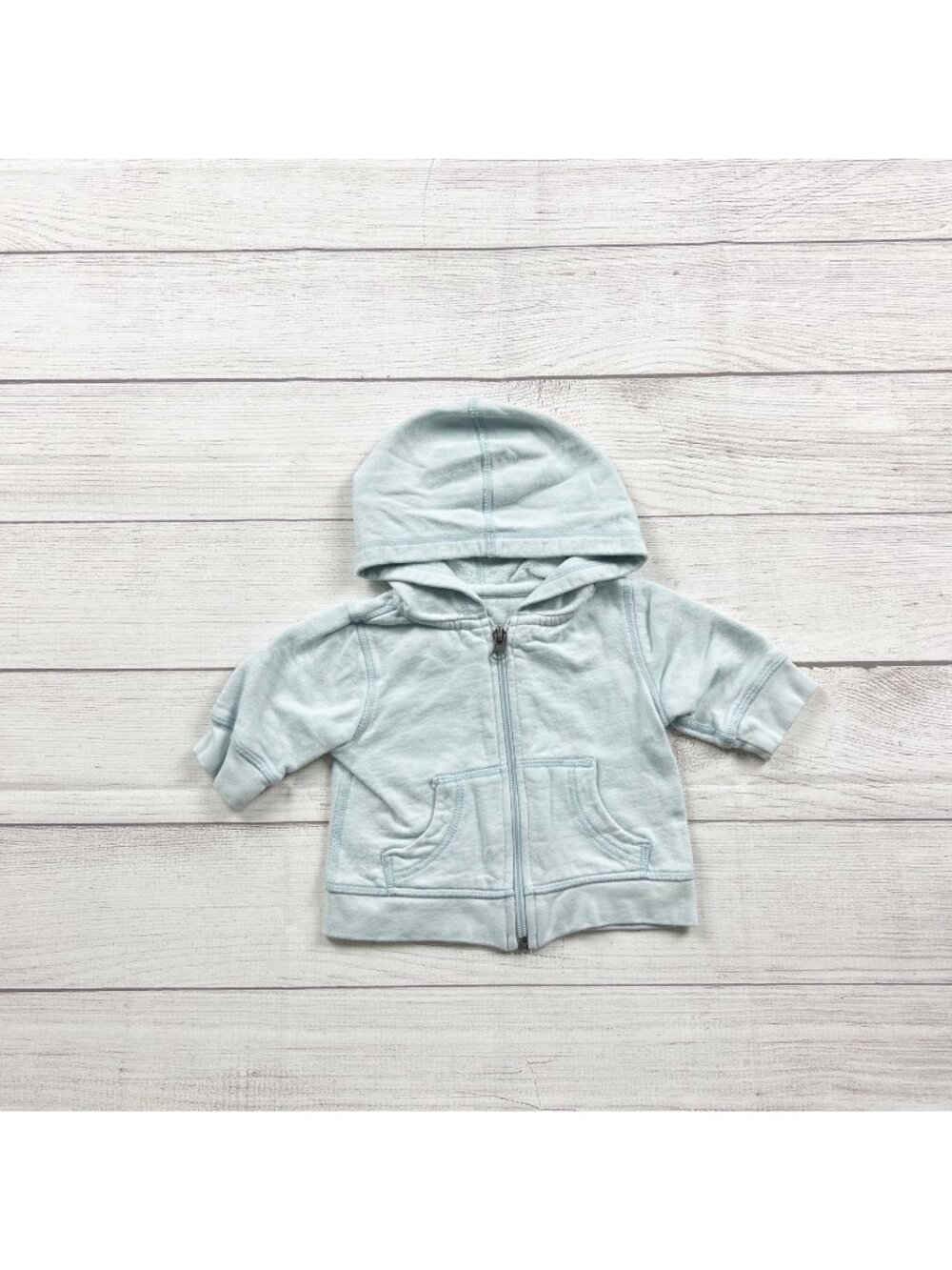 Moon And Back By Hanna Andersson Blue Baby Hooded Zip Up Sweatshirt 0-3 Months
